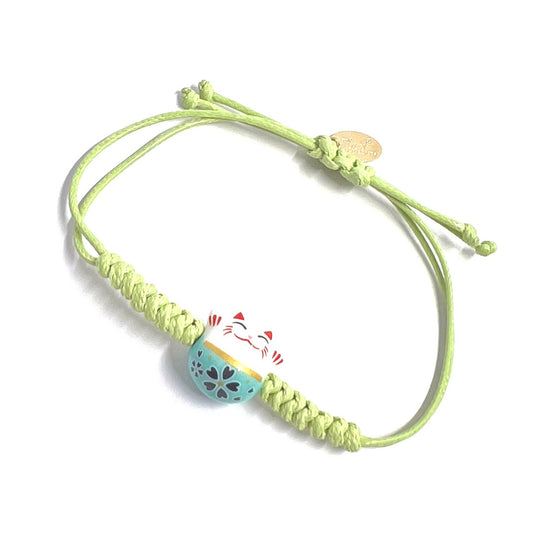 Lucky Fortune Cat. Spring Green