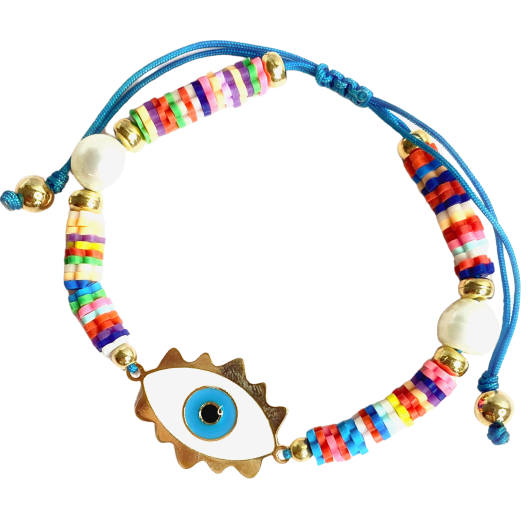 Pearl Evil Eye Bracelet