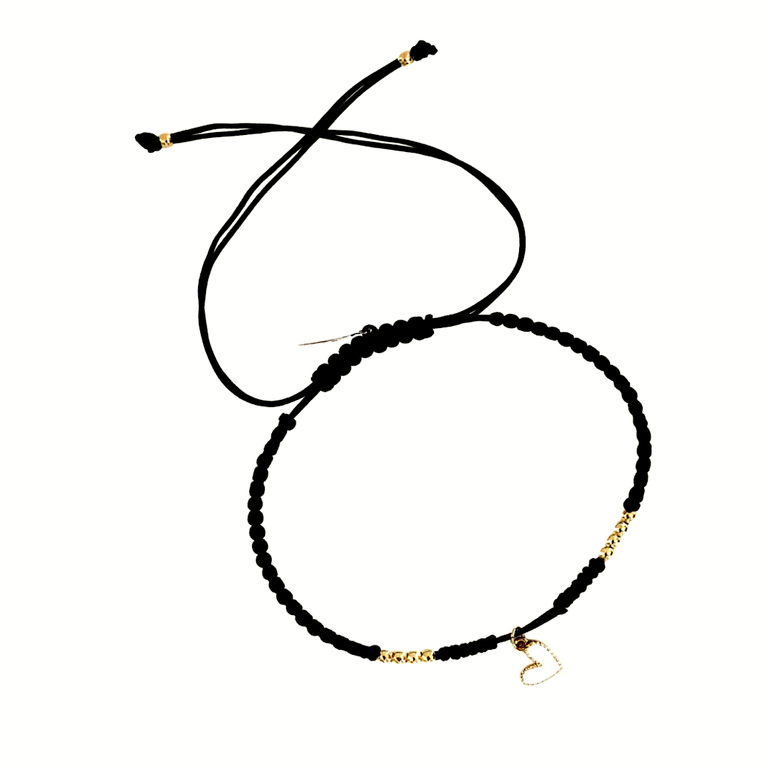 Mini Color Heart On Macrame Bracelet