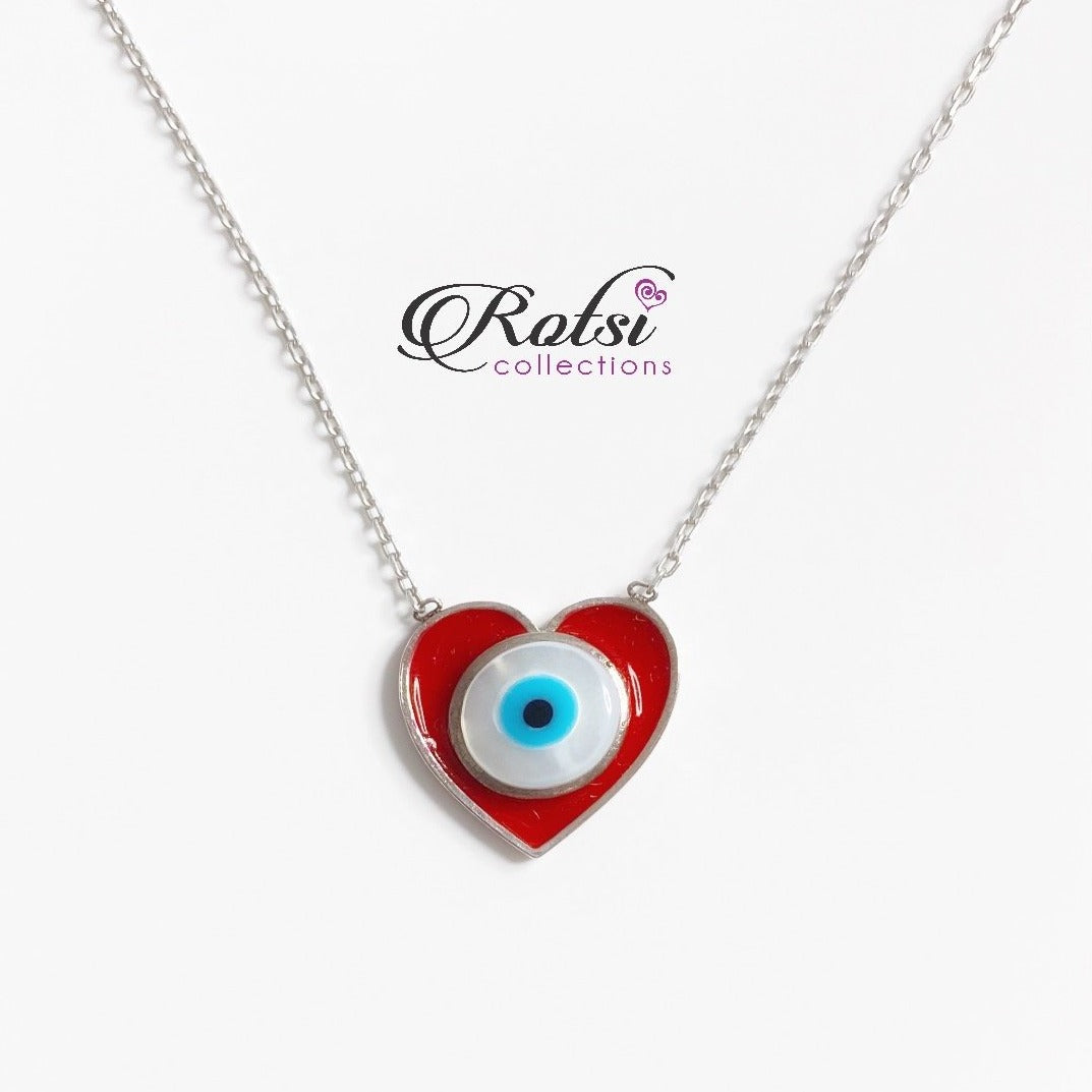 Mini Heart Evil Eye Chain