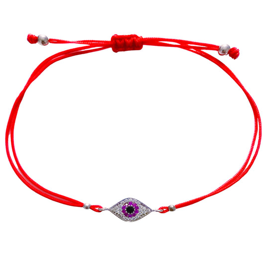 Violet Evil Eye Stones Red String Protection Bracelet