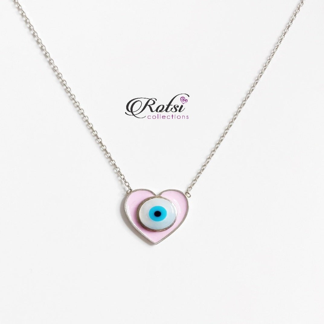 Mini Heart Evil Eye Chain