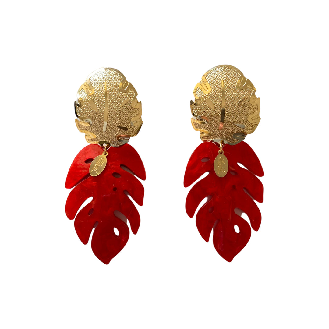 Palm Tree Leaves Earring