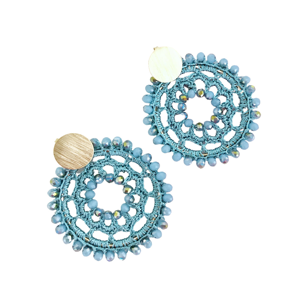 Turquoise Crochet Earrings