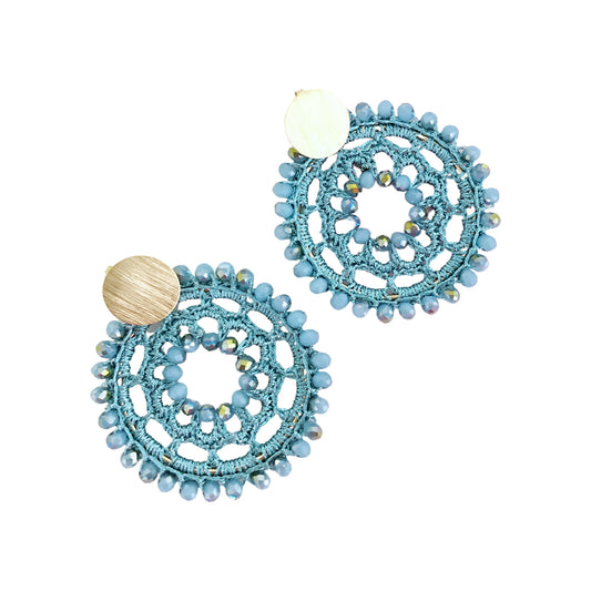 Turquoise Crochet Earrings